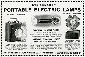 Torch Prints: Advert for Portable hand-held lamps and torch 1902