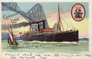 Shipping Collection: Advertising postcard for the Carron Line Ferries