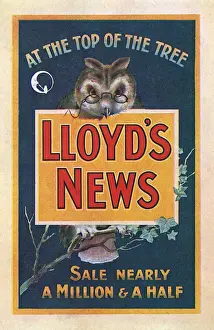 Lloyds Prints: Advertising postcard - Lloyds News - At the Top of the Tree