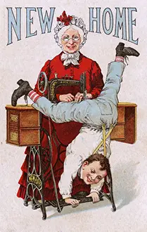Uncomfortable Prints: Advertising postcard - New Home Sewing Machine