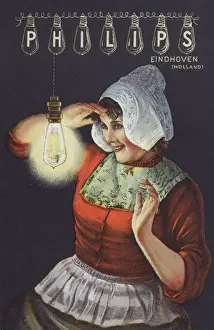 Shielding Prints: Advertising postcard for Philips Lightbulbs