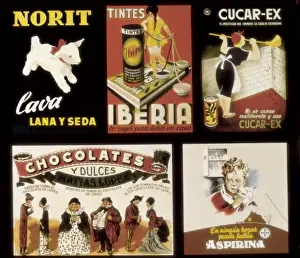 Iberia Prints: Advertising posters of Norit, Tintes Iberia
