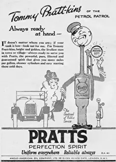 Advert for Pratts perfection spirit (petrol), 1925