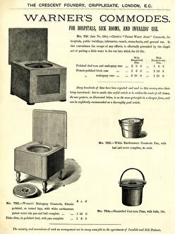 Invalid Gallery: Advertising publicity leaflet, Warners Commodes