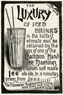 Advert for Pulsometer Engineering, luxury iced drinks 1897