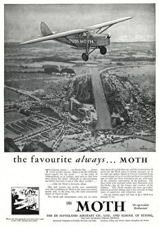 Adverts Gallery: Advert for the Puss Moth aeroplane 1930