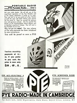Cabinets Gallery: Advert for Pye Portable Radio 1930