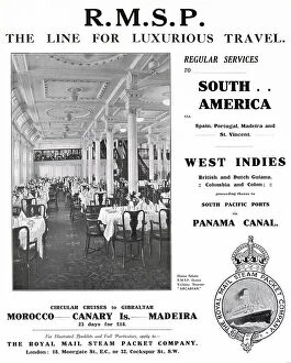 Arcadian Collection: Advert for R. M. S. P. Luxurious Travel 1915