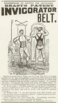Advertisement for Reast's Patent Invigorator Belt - recommended by Doctors for Gentlemen Date: 1894