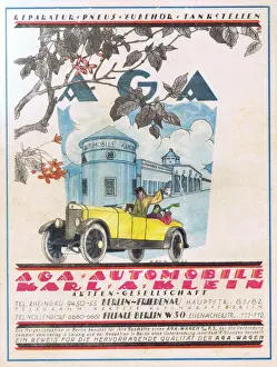 Motorcar Prints: Advert from Reigen Magazine, Germany, for AGA automobiles
