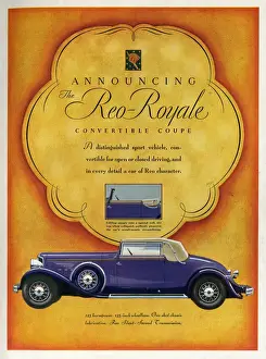 Coupe Prints: Advert, Reo-Royale Convertible Coupe car