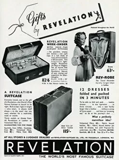 Images Dated 16th March 2016: Advert for Revelation travel wardrobe 1937