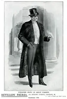 Overcoat Prints: Advert for Revillon Freres gentlemens evening attire 1909