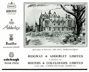 Adderley Gallery: Advert, Ridgway & Adderley, Booths & Colcloughs Advert, Ridgway & Adderley