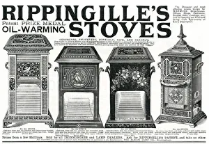 Images Dated 29th May 2019: Advert for Rippingilles oil warming stoves 1890