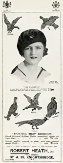 Brooches Prints: Advert for Robert Heath, sporting bird brooches 1929