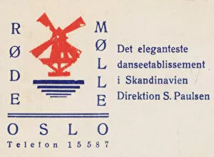 Advert for the Rode Molle (Red Mill) cabaret, Tivoli, Oslo