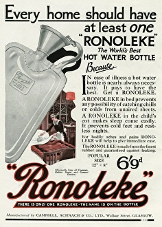 Images Dated 22nd March 2012: Advert for Ronoleke hot water bottle