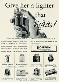 Images Dated 6th January 2016: Advert for Ronson lighters 1938