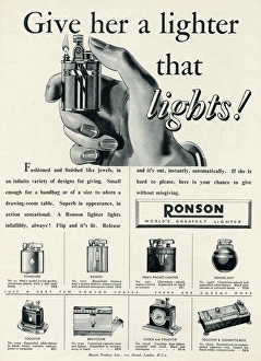 Ivory Gallery: Advert for Ronson lighters 1938