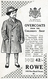 Images Dated 30th April 2017: Advert for Rowe childrens overcoats 1914