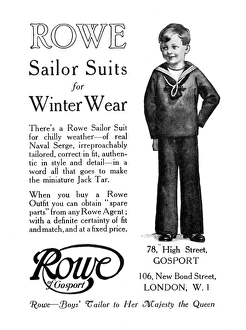 Advertisement for Rowe sailor suits Advertisement for Rowe sailor suits