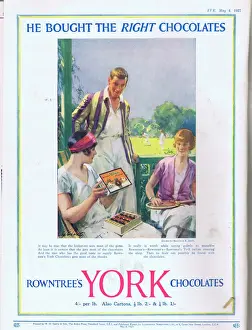 Advert for Rowntrees York Chocolates, 1927