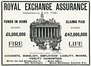 Advertising Gallery: Advert for Royal Exchange Assurance 1905