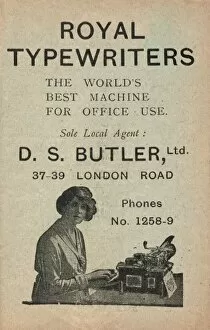 Typewriting Gallery: Advertisement for Royal Typewriters, Ds Butler Ltd, Derby