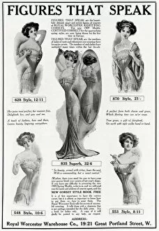 Images Dated 16th October 2017: Advert for Royal Worcester corsets 1909