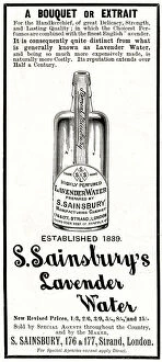 Images Dated 24th August 2018: Advert for S. Sainsburys lavender water 1897