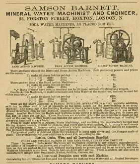 Images Dated 14th September 2018: Advert, Samson Barnett Mineral Water Machinist and Engineer