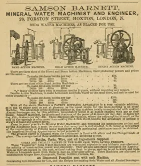 Hoxton Prints: Advert, Samson Barnett Mineral Water Machinist and Engineer