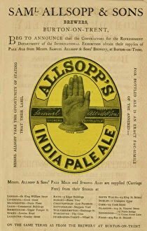 1862 Collection: Advert, Samuel Allsopp & Sons IPA Advert, Samuel Allsopp & Sons IPA