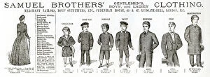 Images Dated 22nd September 2017: Advert for Samuel Brothers boys outfits 1884