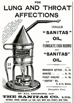 Throat Prints: Advert for Sanitas flu fumigator 1897