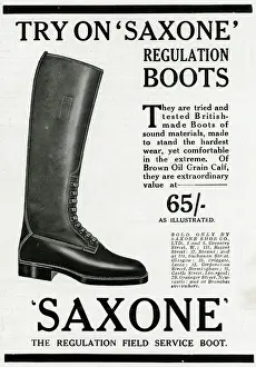 Saxone Prints: Advert for Saxone service boot 1916