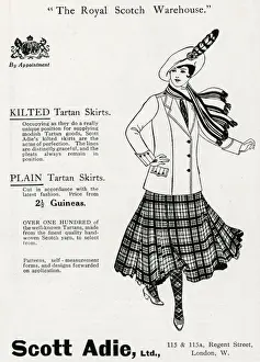Advert Scott Adie womens tartan skirts 1916