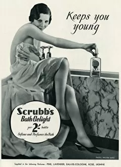 Images Dated 16th October 2015: Advert by Scrubbs bath lotion 1934