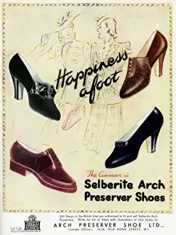 Foot Wear Prints: Advert for Selberite Arch Preserver shoes 1941