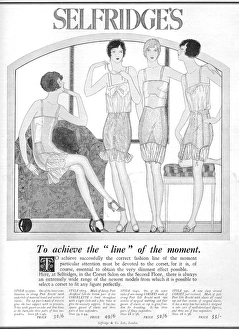 Images Dated 22nd January 2016: Advert for Selfridges for corsets, London, 1926