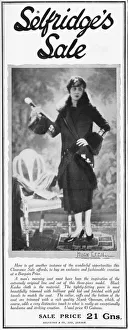 Selfridges Prints: Advert for Selfridges illustrating a gown and coat, London