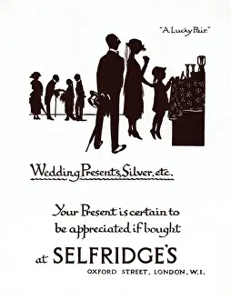 Selfridge Prints: Advertisement for Selfridges wedding presents