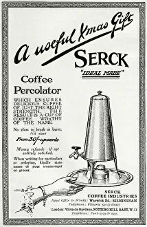 Images Dated 8th December 2017: Advert for Serck coffee percolator 1908