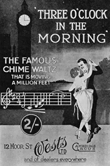 Waltz Prints: Advert for sheet music for Three O Clock in the Morning