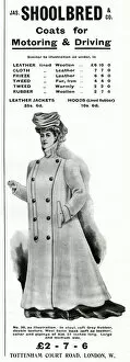 Overcoat Gallery: Advert for Shoolbred womens motoring coat 1905