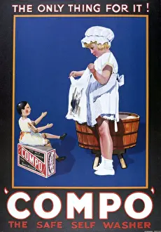 Dolls Prints: Advertising showcard, Compo Washing Soap Powder