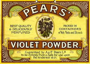Advertising Showcard, A & F Pears, Violet Powder