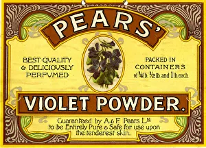 Images Dated 18th January 2019: Advertising Showcard, A & F Pears, Violet Powder