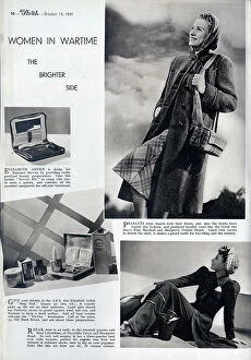Cosmetics Collection: Advertorial showing women's fashions and cosmetics